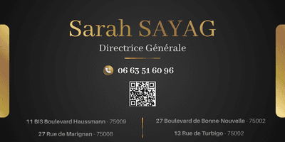 Carte de visite Sarah Sayag — Directrice Générale Panam'Optic — verso